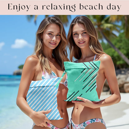 Swimsuit Bag Wet Bags for Travel Reusable Waterproof Dry Bags Diaper Bag Abstract Stripe Wet Bag for Swimsuit Towels Beach Gym 10.2×12.6 Inches
