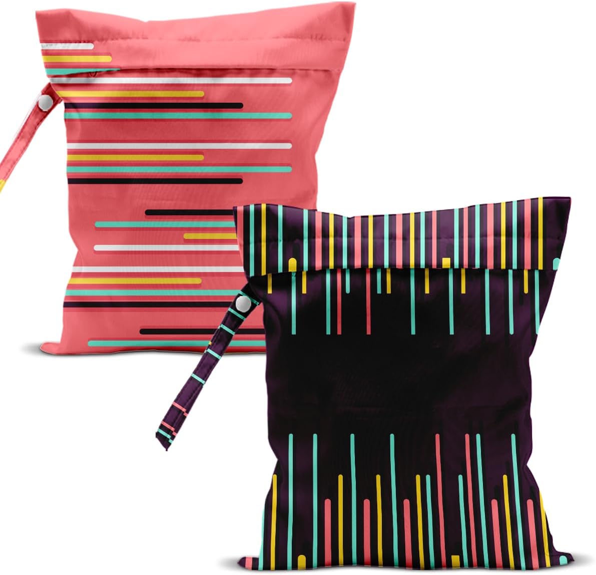 Swimsuit Bag Wet Bags for Travel Reusable Waterproof Dry Bags Diaper Bag Abstract Stripe Wet Bag for Swimsuit Towels Beach Gym 10.2×12.6 Inches