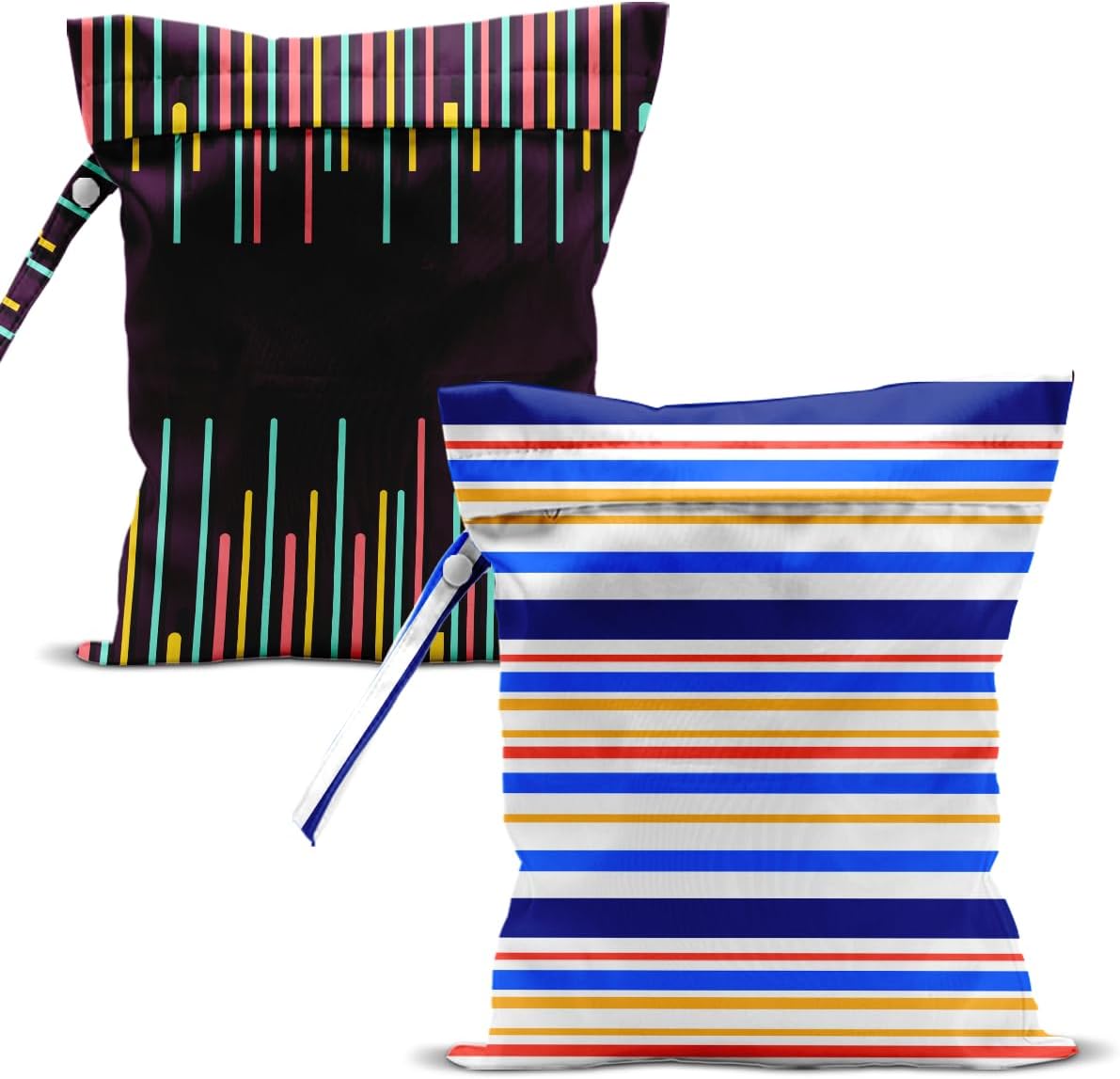 Swimsuit Bag Wet Bags for Travel Reusable Waterproof Dry Bags Diaper Bag Abstract Stripe Wet Bag for Swimsuit Towels Beach Gym 10.2×12.6 Inches