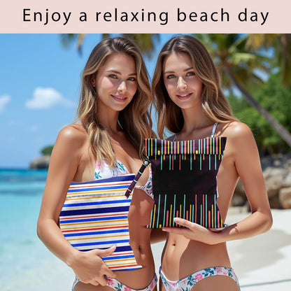 Swimsuit Bag Wet Bags for Travel Reusable Waterproof Dry Bags Diaper Bag Abstract Stripe Wet Bag for Swimsuit Towels Beach Gym 10.2×12.6 Inches