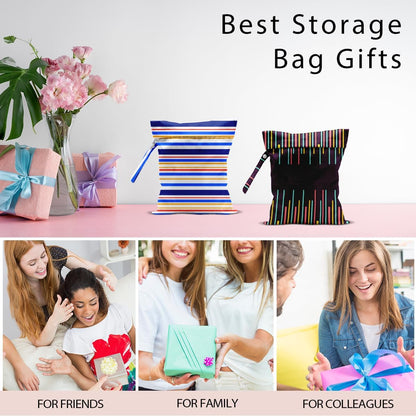 Swimsuit Bag Wet Bags for Travel Reusable Waterproof Dry Bags Diaper Bag Abstract Stripe Wet Bag for Swimsuit Towels Beach Gym 10.2×12.6 Inches