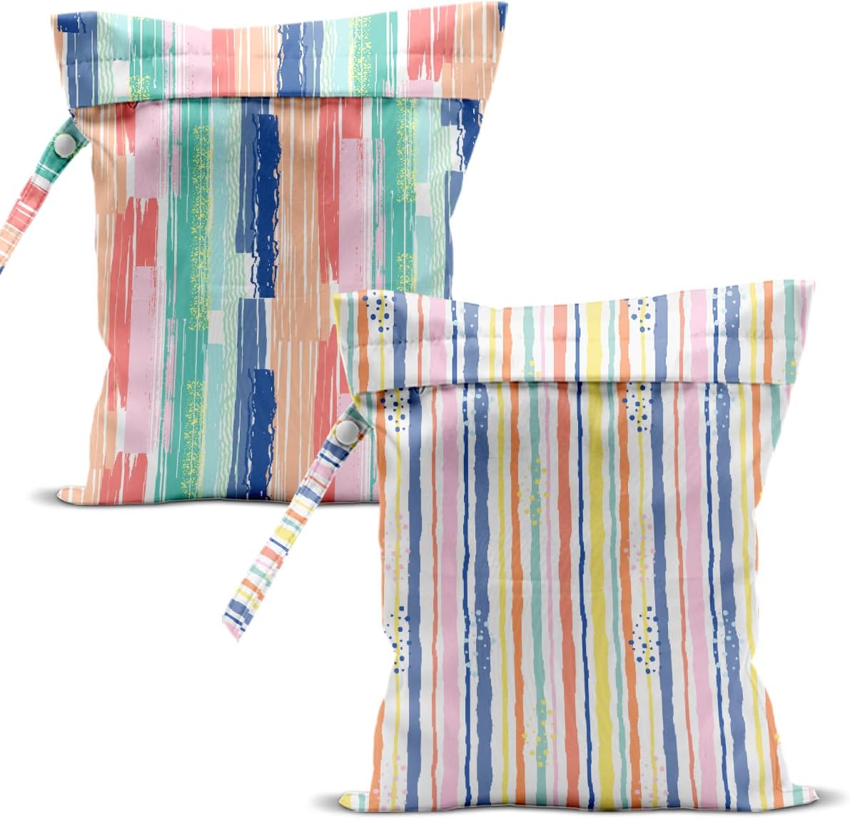 Swimsuit Bag Wet Bags for Travel Reusable Waterproof Dry Bags Diaper Bag Abstract Stripe Wet Bag for Swimsuit Towels Beach Gym 10.2×12.6 Inches