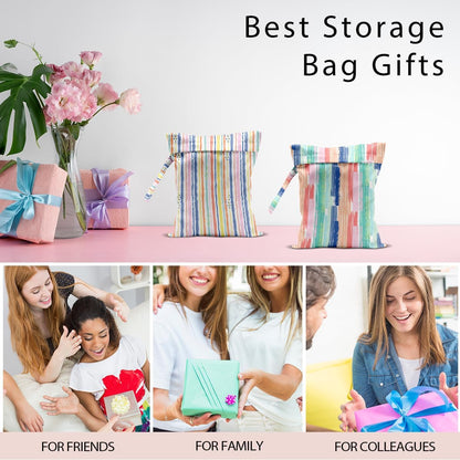 Swimsuit Bag Wet Bags for Travel Reusable Waterproof Dry Bags Diaper Bag Abstract Stripe Wet Bag for Swimsuit Towels Beach Gym 10.2×12.6 Inches