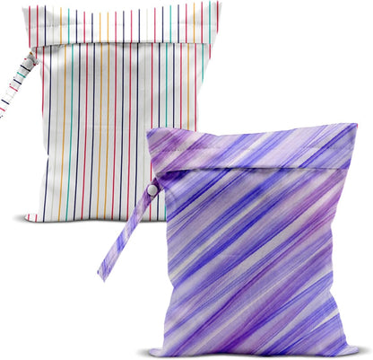 Swimsuit Bag Wet Bags for Travel Reusable Waterproof Dry Bags Diaper Bag Abstract Stripe Wet Bag for Swimsuit Towels Beach Gym 10.2×12.6 Inches