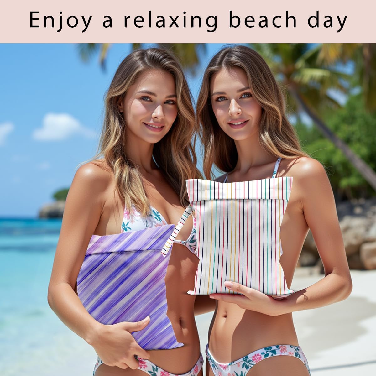 Swimsuit Bag Wet Bags for Travel Reusable Waterproof Dry Bags Diaper Bag Abstract Stripe Wet Bag for Swimsuit Towels Beach Gym 10.2×12.6 Inches
