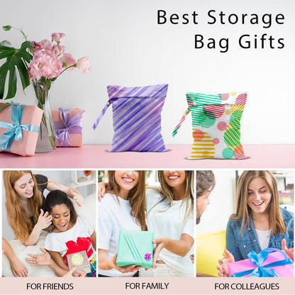 Swimsuit Bag Wet Bags for Travel Reusable Waterproof Dry Bags Diaper Bag Abstract Stripe Wet Bag for Swimsuit Towels Beach Gym 10.2×12.6 Inches