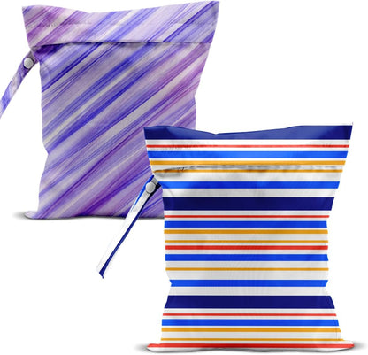 Swimsuit Bag Wet Bags for Travel Reusable Waterproof Dry Bags Diaper Bag Abstract Stripe Wet Bag for Swimsuit Towels Beach Gym 10.2×12.6 Inches