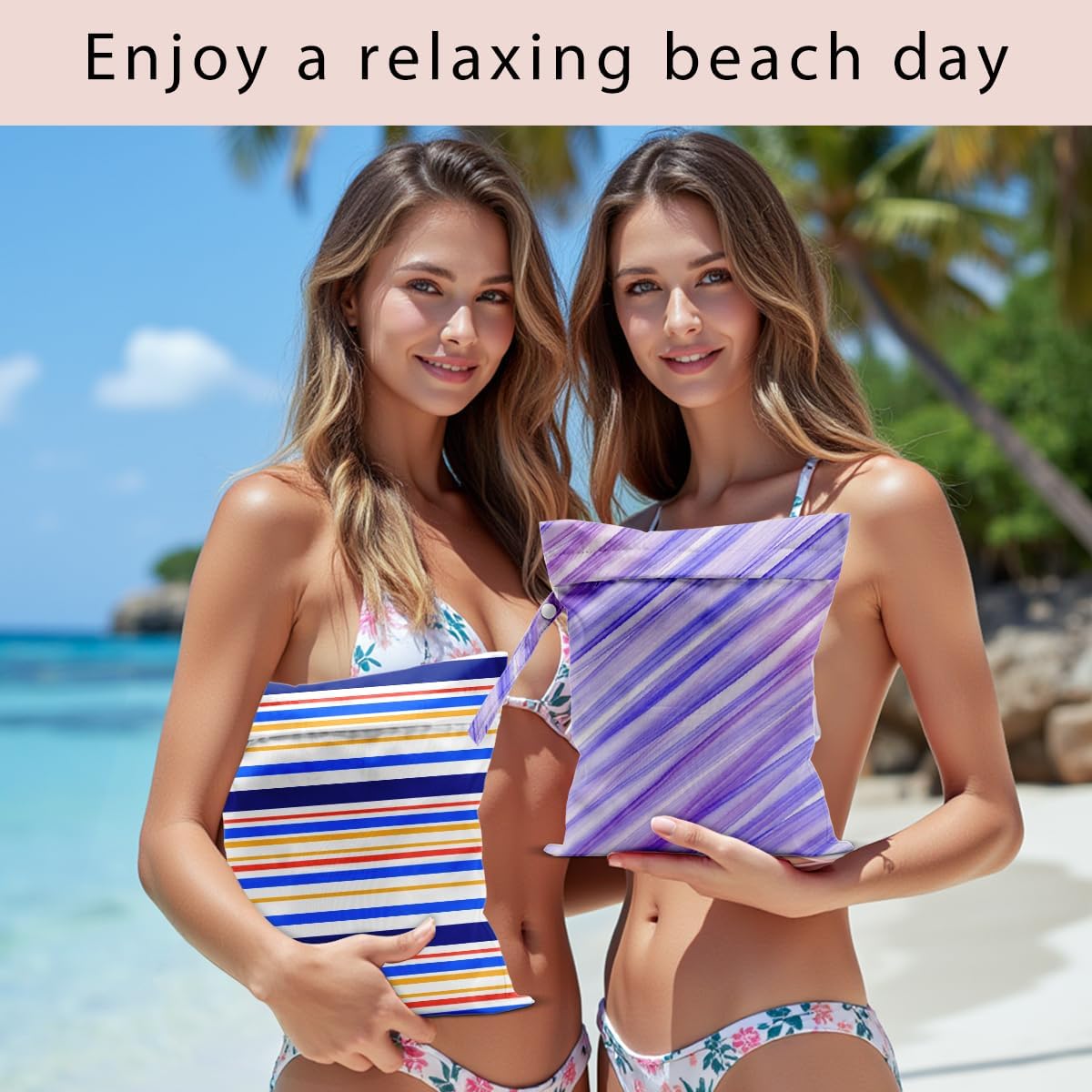 Swimsuit Bag Wet Bags for Travel Reusable Waterproof Dry Bags Diaper Bag Abstract Stripe Wet Bag for Swimsuit Towels Beach Gym 10.2×12.6 Inches