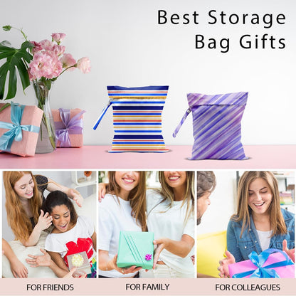 Swimsuit Bag Wet Bags for Travel Reusable Waterproof Dry Bags Diaper Bag Abstract Stripe Wet Bag for Swimsuit Towels Beach Gym 10.2×12.6 Inches