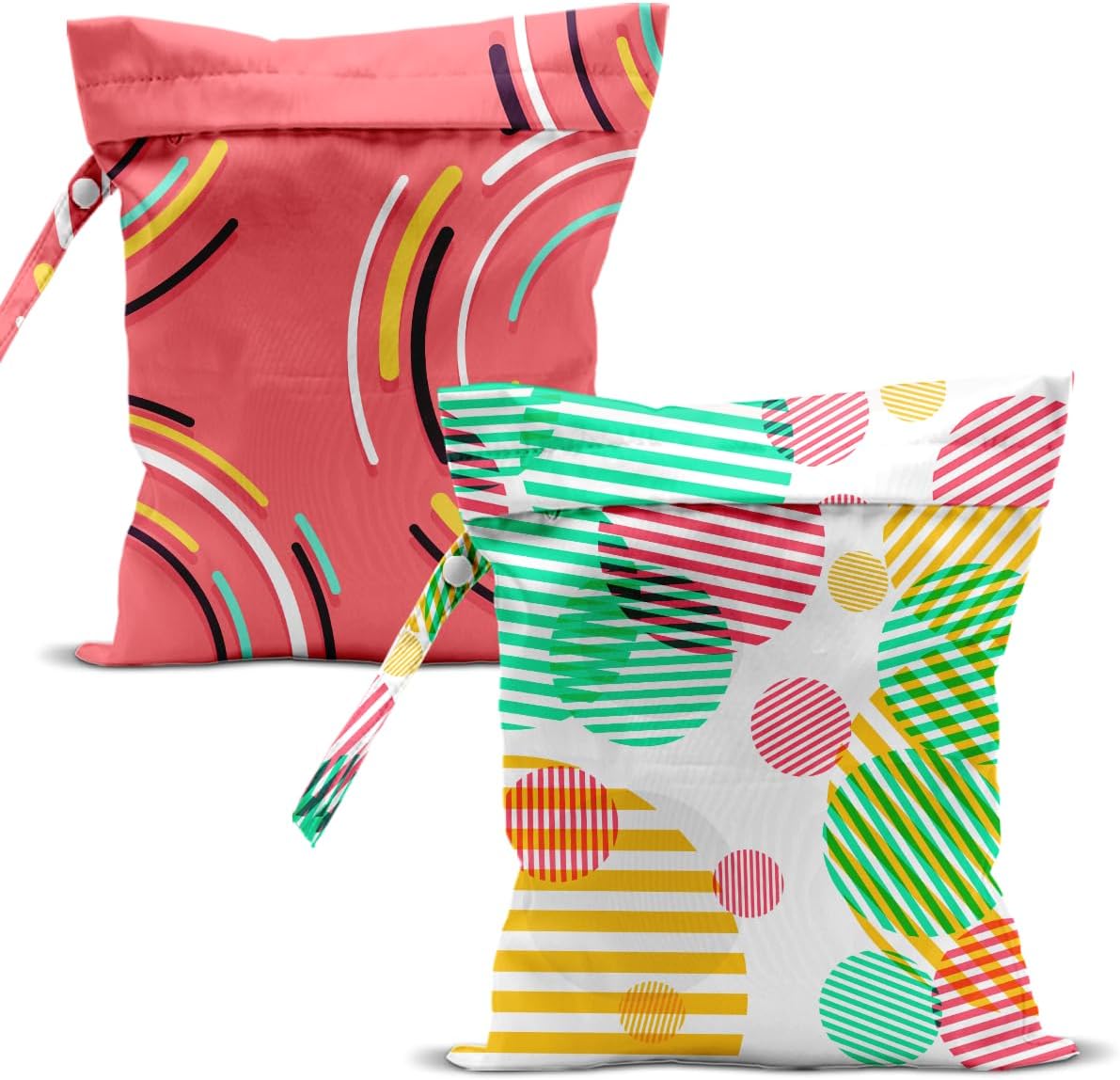 Swimsuit Bag Wet Bags for Travel Reusable Waterproof Dry Bags Diaper Bag Abstract Stripe Wet Bag for Swimsuit Towels Beach Gym 10.2×12.6 Inches