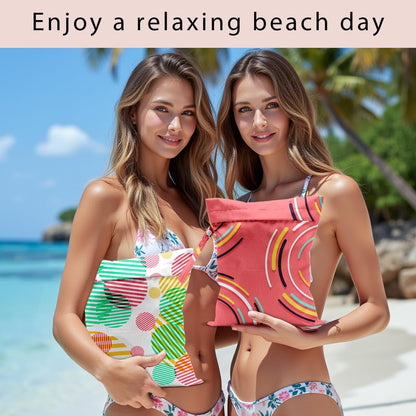 Swimsuit Bag Wet Bags for Travel Reusable Waterproof Dry Bags Diaper Bag Abstract Stripe Wet Bag for Swimsuit Towels Beach Gym 10.2×12.6 Inches