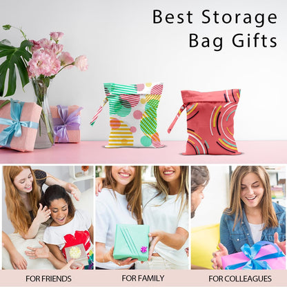 Swimsuit Bag Wet Bags for Travel Reusable Waterproof Dry Bags Diaper Bag Abstract Stripe Wet Bag for Swimsuit Towels Beach Gym 10.2×12.6 Inches