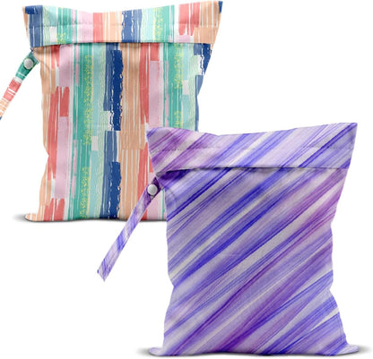 Swimsuit Bag Wet Bags for Travel Reusable Waterproof Dry Bags Diaper Bag Abstract Stripe Wet Bag for Swimsuit Towels Beach Gym 10.2×12.6 Inches