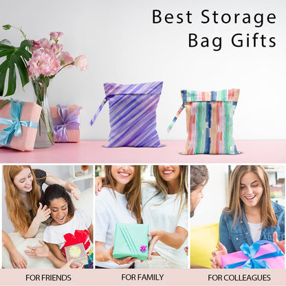 Swimsuit Bag Wet Bags for Travel Reusable Waterproof Dry Bags Diaper Bag Abstract Stripe Wet Bag for Swimsuit Towels Beach Gym 10.2×12.6 Inches