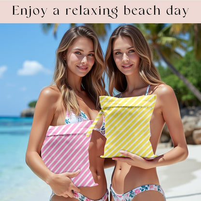 Swimsuit Bag Wet Bags for Travel Reusable Waterproof Dry Bags Diaper Bag Abstract Stripe Wet Bag for Swimsuit Towels Beach Gym 10.2×12.6 Inches