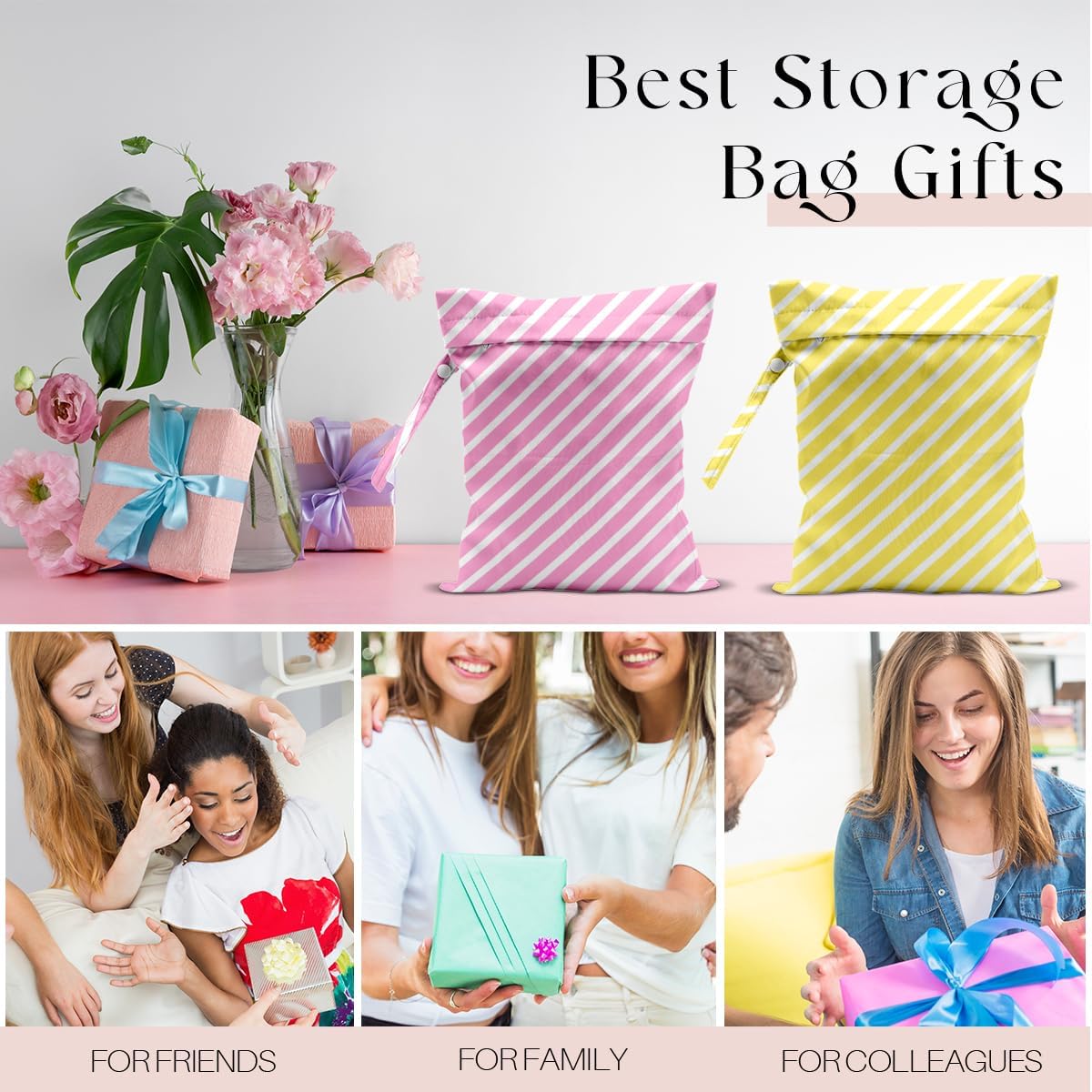 Swimsuit Bag Wet Bags for Travel Reusable Waterproof Dry Bags Diaper Bag Abstract Stripe Wet Bag for Swimsuit Towels Beach Gym 10.2×12.6 Inches