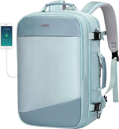 3-In-1 Carry On Travel Backpack for Women Men, Fits 16" Laptop | Convertible Duffel/Shoulder Bag with USB Port, Wet Pocket, TSA-Friendly 180° Opening for Airport/Commute/Daily