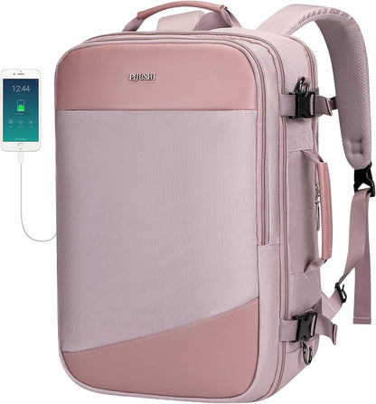 3-In-1 Carry On Travel Backpack for Women Men, Fits 16" Laptop | Convertible Duffel/Shoulder Bag with USB Port, Wet Pocket, TSA-Friendly 180° Opening for Airport/Commute/Daily