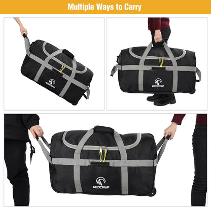 85L/120L/140L Foldable Duffle Bag with Wheels, Large Travel Duffel Bag