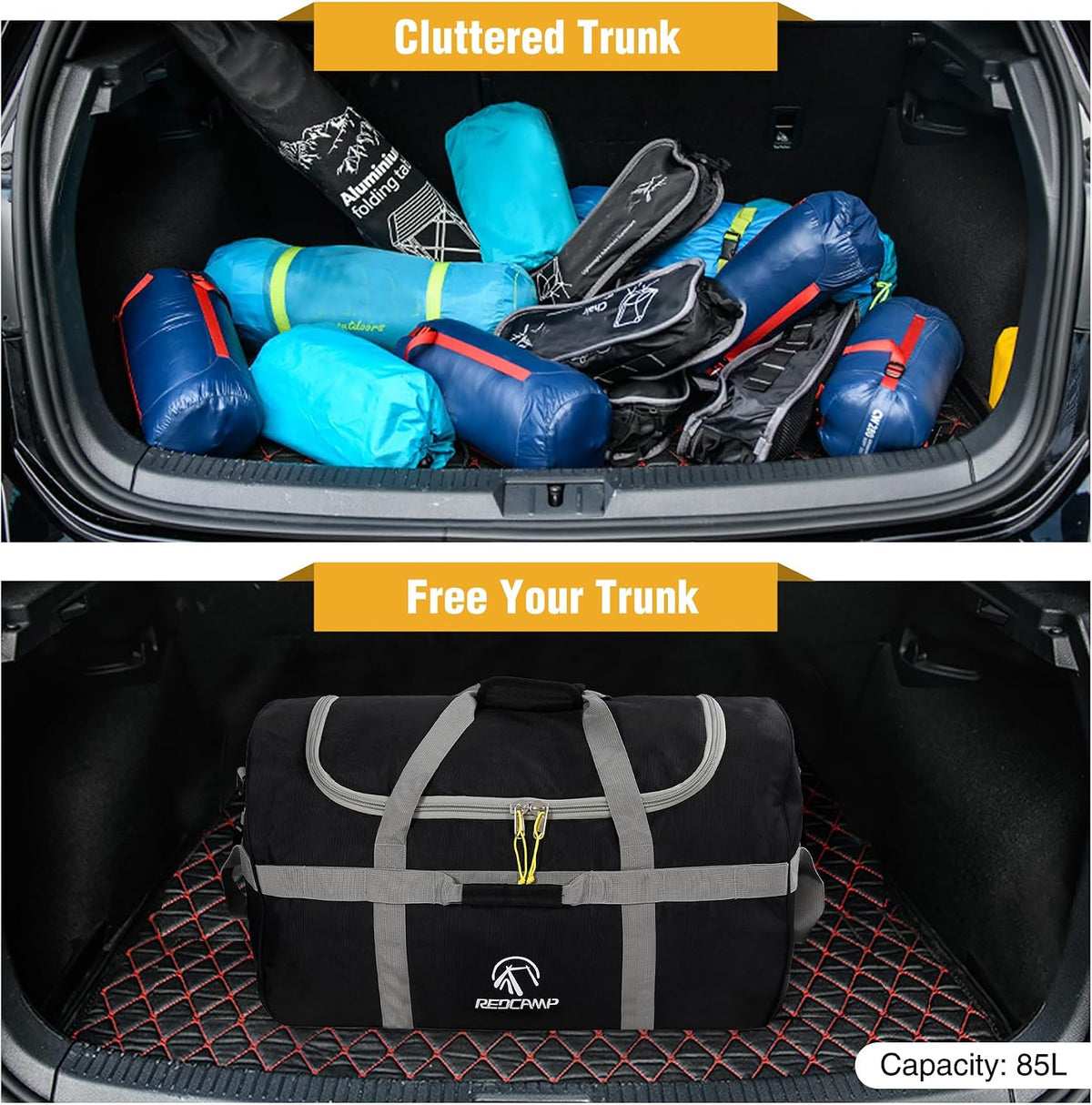 85L/120L/140L Foldable Duffle Bag with Wheels, Large Travel Duffel Bag