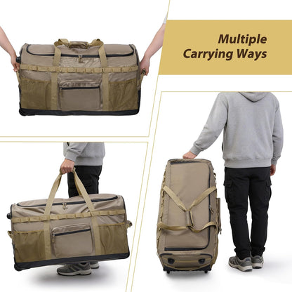 85L/120L/140L Foldable Duffle Bag with Wheels, Large Travel Duffel Bag