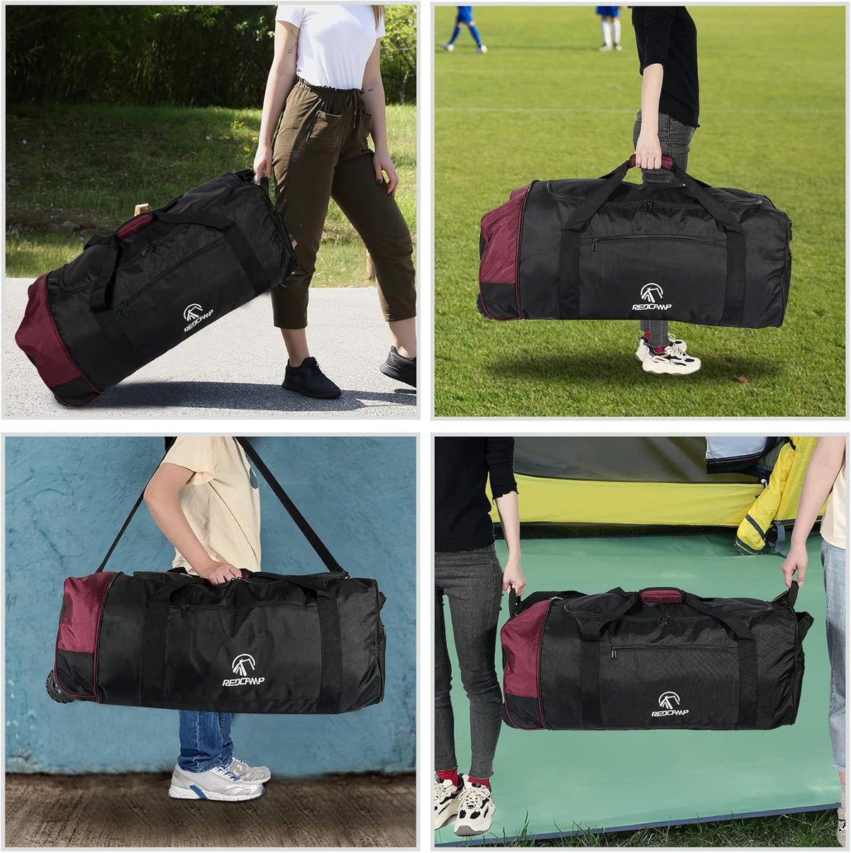 85L/120L/140L Foldable Duffle Bag with Wheels, Large Travel Duffel Bag