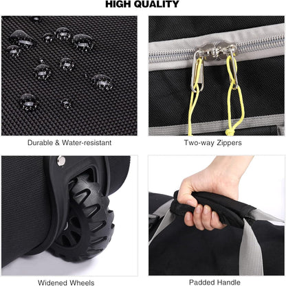 85L/120L/140L Foldable Duffle Bag with Wheels, Large Travel Duffel Bag