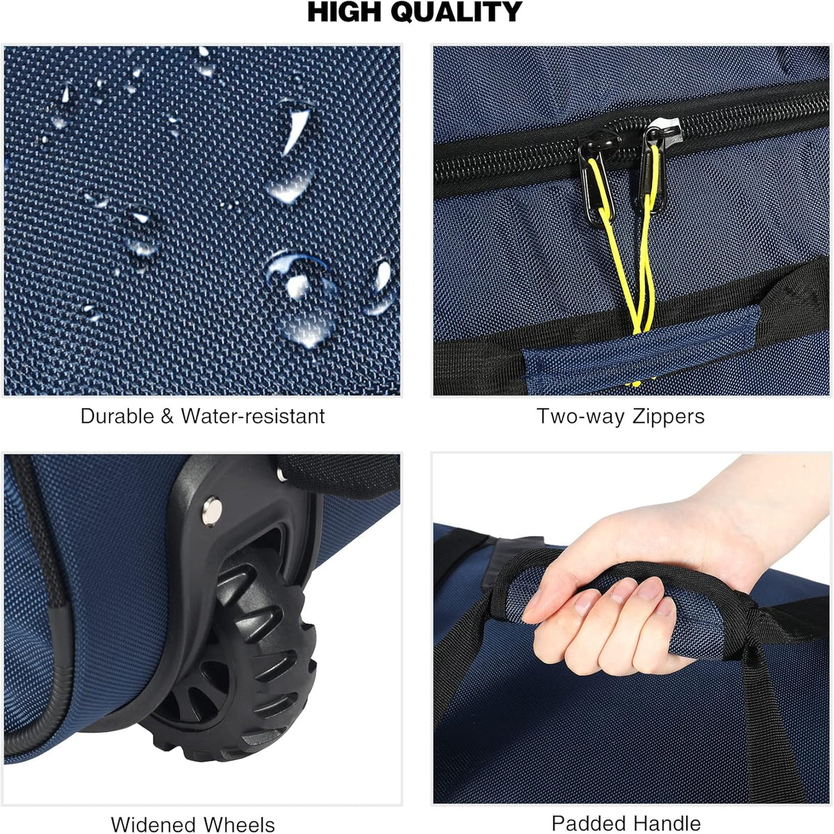 85L/120L/140L Foldable Duffle Bag with Wheels, Large Travel Duffel Bag