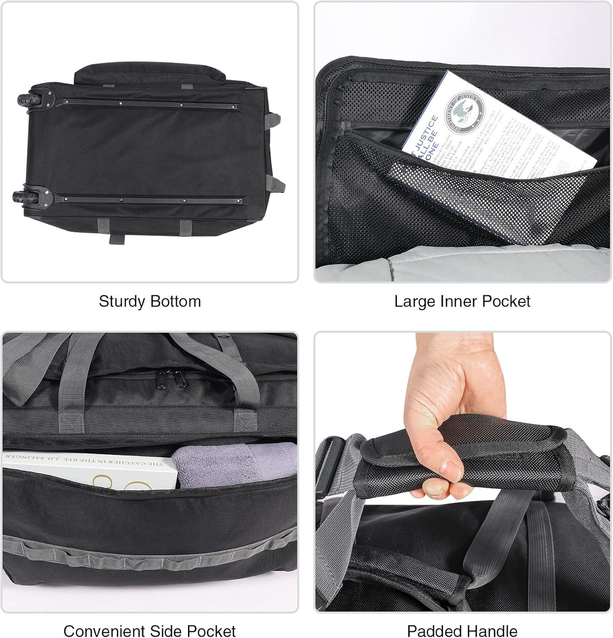 85L/120L/140L Foldable Duffle Bag with Wheels, Large Travel Duffel Bag