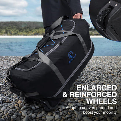 85L/120L/140L Foldable Duffle Bag with Wheels, Large Travel Duffel Bag