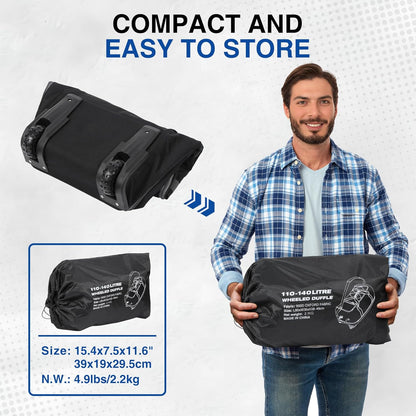 85L/120L/140L Foldable Duffle Bag with Wheels, Large Travel Duffel Bag