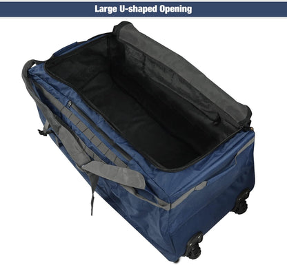 85L/120L/140L Foldable Duffle Bag with Wheels, Large Travel Duffel Bag