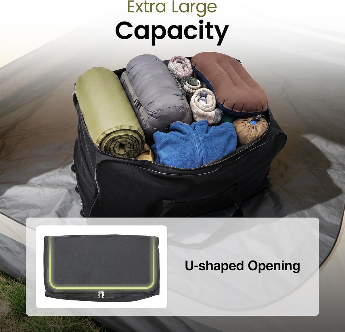 85L/120L/140L Foldable Duffle Bag with Wheels, Large Travel Duffel Bag