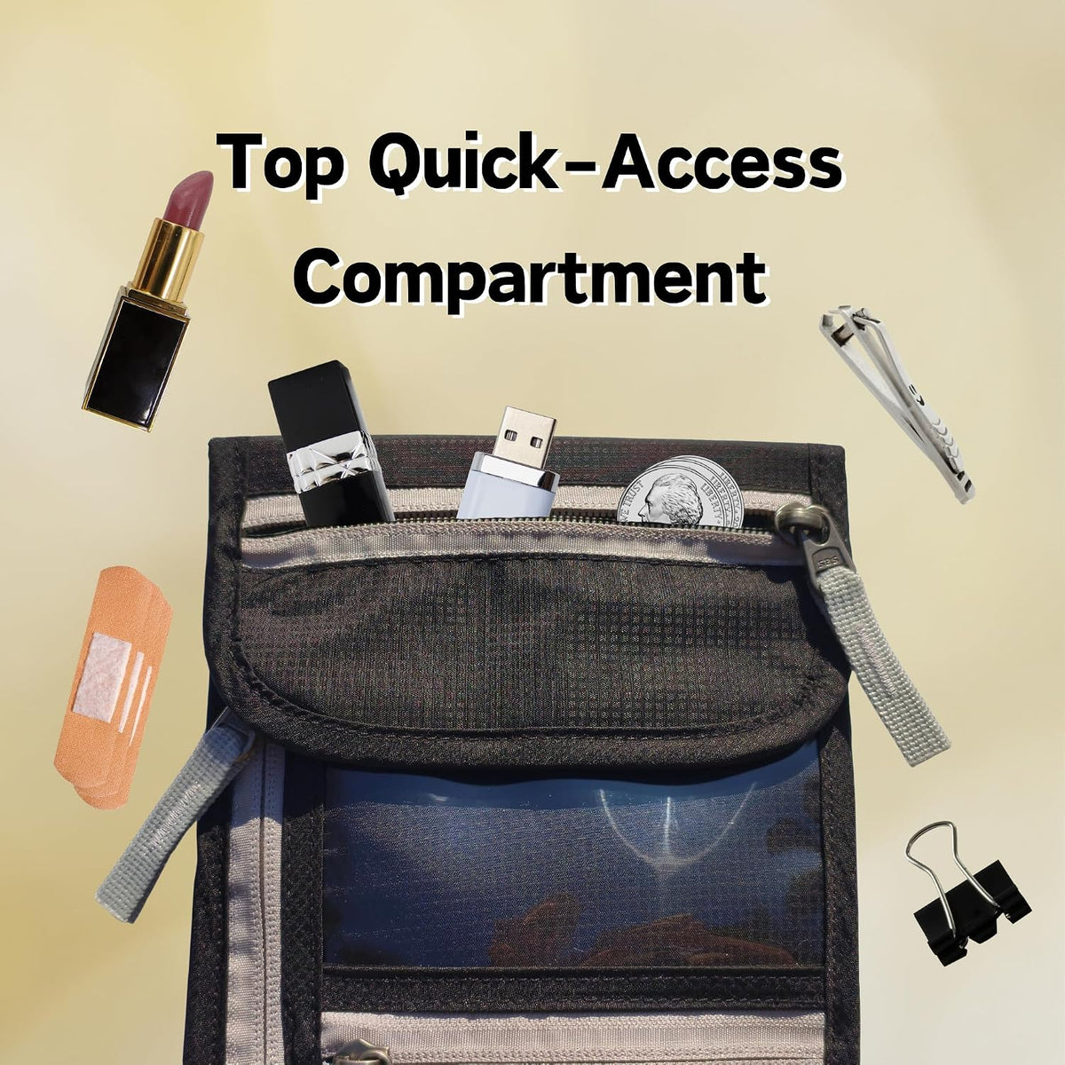 Travel Pouch Anti-Theft Neck Wallet, RFID Blocking Passport Holder For Cruise Travel, Water-Resistant Lightweight Organizer for Men Women Family(Matte Black)