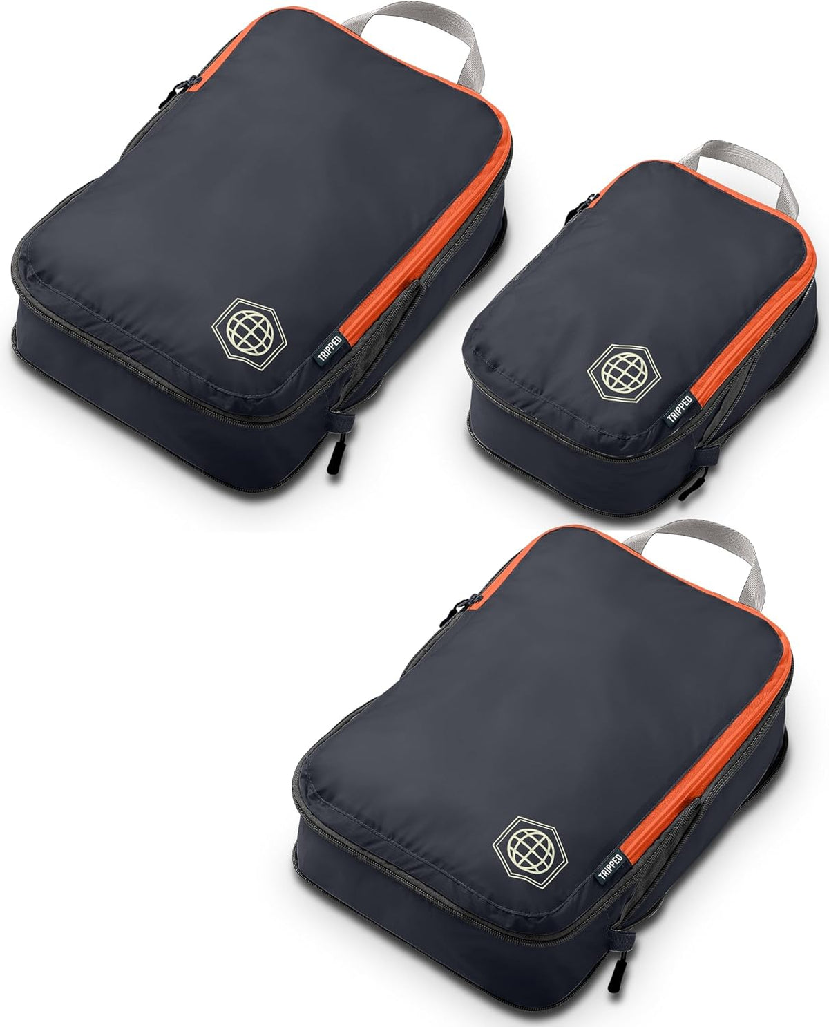 Compression Packing Cubes for Travel, Lightweight Packing Cubes Set for Carry-On Luggage & Backpacks – (Dusty Teal/White)