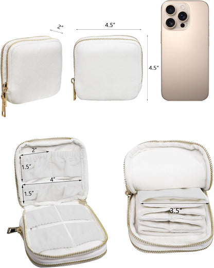 Travel Jewelry Case Organizer for Women Wedding Gifts Portable Velvet Pouches for Travel Essentials Jewelry Crystal Bracelets Necklace Storage, Ring Holder Green Tassel