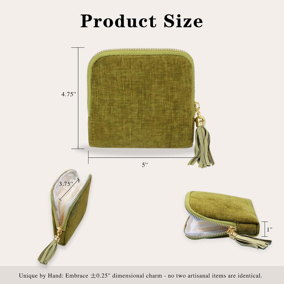 Travel Jewelry Case Organizer for Women Wedding Gifts Portable Velvet Pouches for Travel Essentials Jewelry Crystal Bracelets Necklace Storage, Ring Holder Green Tassel