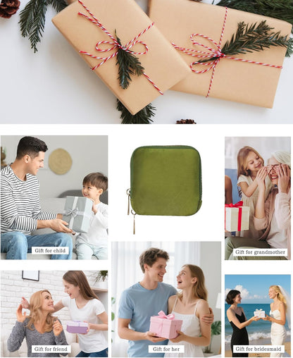 Travel Jewelry Case Organizer for Women Wedding Gifts Portable Velvet Pouches for Travel Essentials Jewelry Crystal Bracelets Necklace Storage, Ring Holder Green Tassel