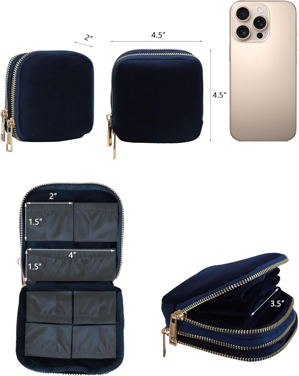 Travel Jewelry Case Organizer for Women Wedding Gifts Portable Velvet Pouches for Travel Essentials Jewelry Crystal Bracelets Necklace Storage, Ring Holder Green Tassel