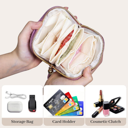 Travel Jewelry Case Organizer for Women Wedding Gifts Portable Velvet Pouches for Travel Essentials Jewelry Crystal Bracelets Necklace Storage, Ring Holder Green Tassel