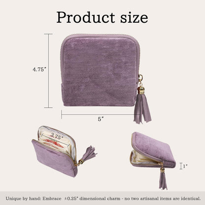 Travel Jewelry Case Organizer for Women Wedding Gifts Portable Velvet Pouches for Travel Essentials Jewelry Crystal Bracelets Necklace Storage, Ring Holder Green Tassel