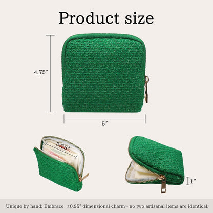 Travel Jewelry Case Organizer for Women Wedding Gifts Portable Velvet Pouches for Travel Essentials Jewelry Crystal Bracelets Necklace Storage, Ring Holder Green Tassel