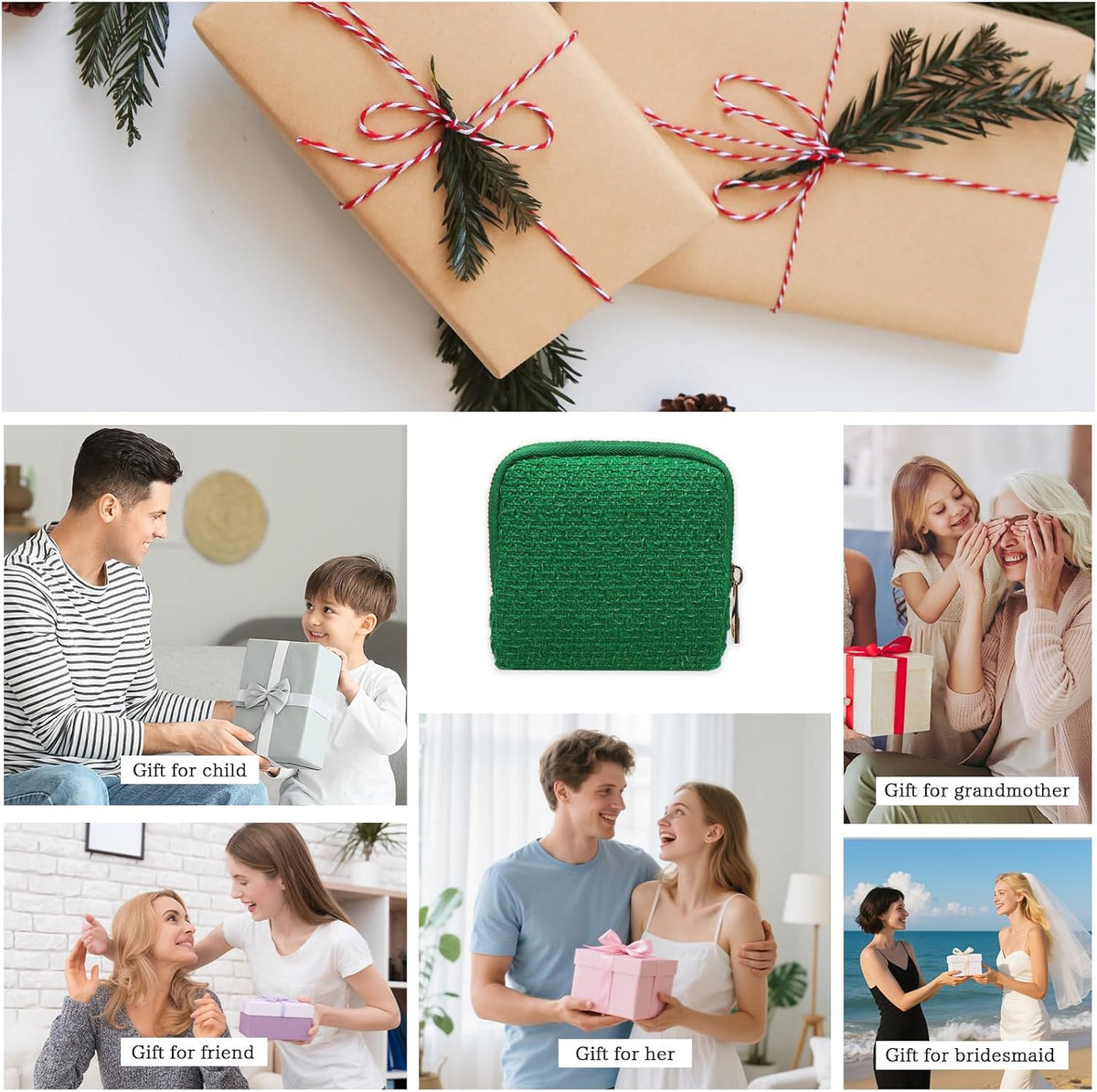 Travel Jewelry Case Organizer for Women Wedding Gifts Portable Velvet Pouches for Travel Essentials Jewelry Crystal Bracelets Necklace Storage, Ring Holder Green Tassel