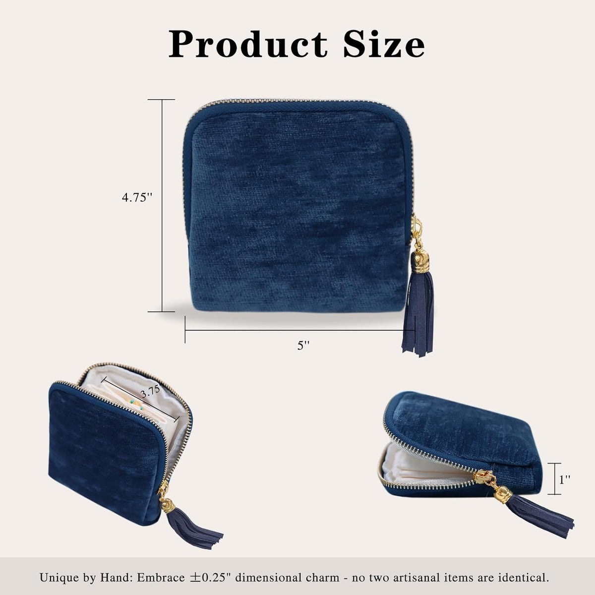 Travel Jewelry Case Organizer for Women Wedding Gifts Portable Velvet Pouches for Travel Essentials Jewelry Crystal Bracelets Necklace Storage, Ring Holder Green Tassel