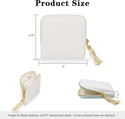 Travel Jewelry Case Organizer for Women Wedding Gifts Portable Velvet Pouches for Travel Essentials Jewelry Crystal Bracelets Necklace Storage, Ring Holder Green Tassel