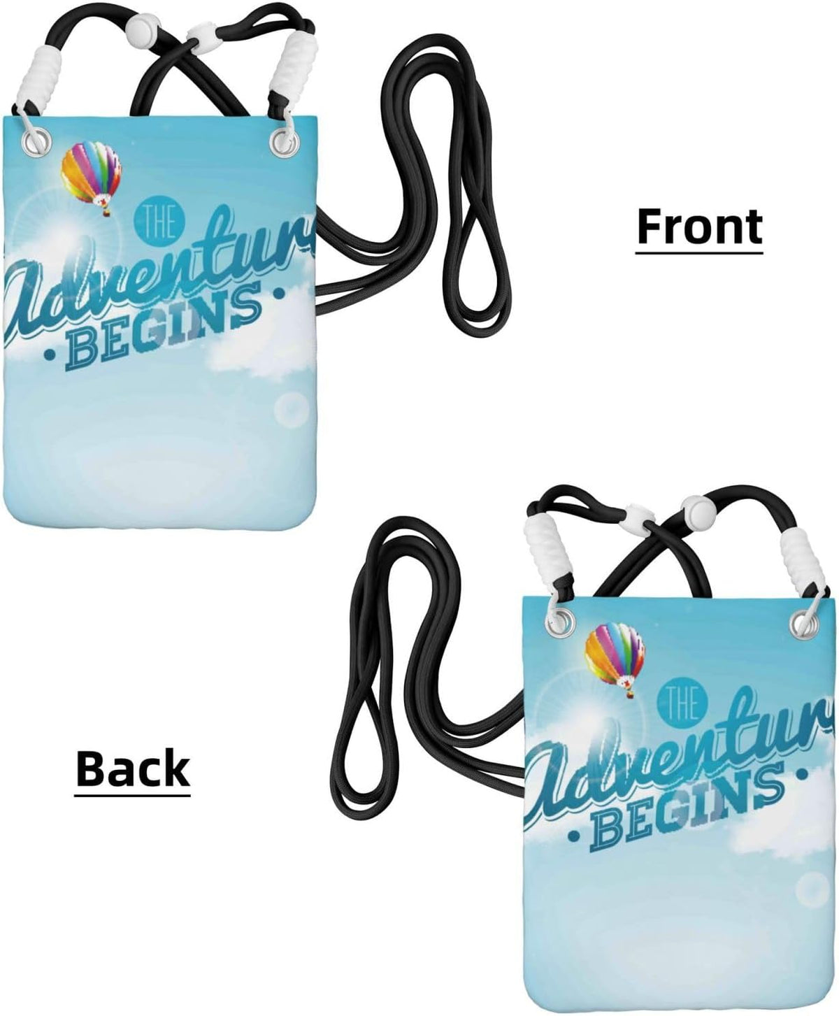 The Travel Adventure Begins for Crossbody Phone Bag, Small & Lightweight Crossbody Purse for Women with Adjustable Strap, Water-Resistant Daily Commuter Bag for Phone, Wallet, Keys