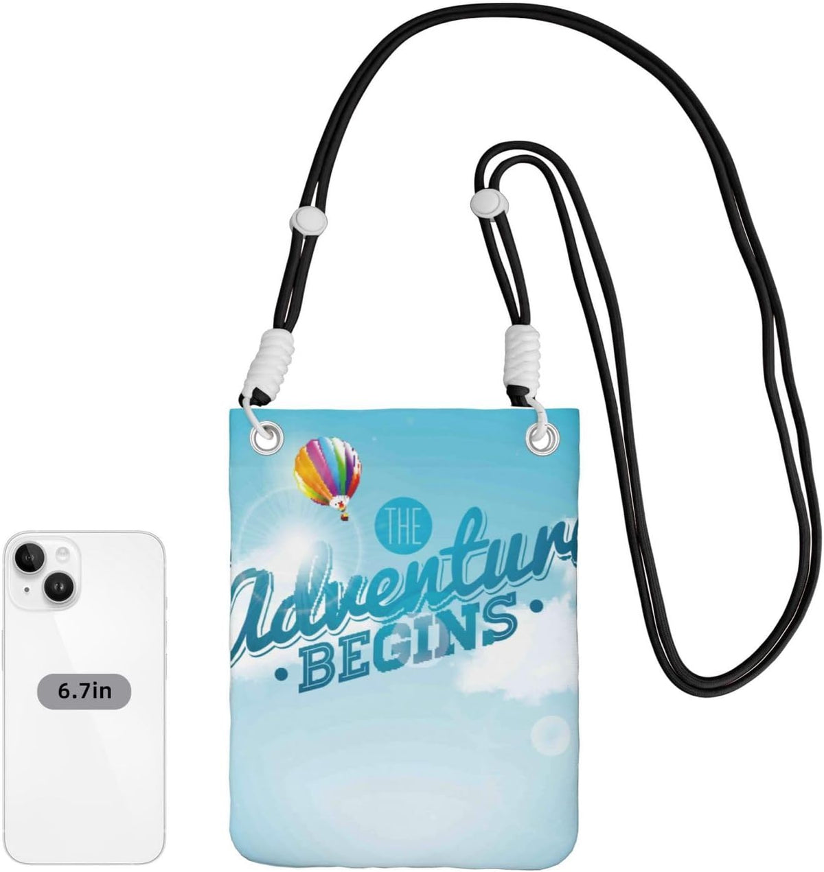 The Travel Adventure Begins for Crossbody Phone Bag, Small & Lightweight Crossbody Purse for Women with Adjustable Strap, Water-Resistant Daily Commuter Bag for Phone, Wallet, Keys