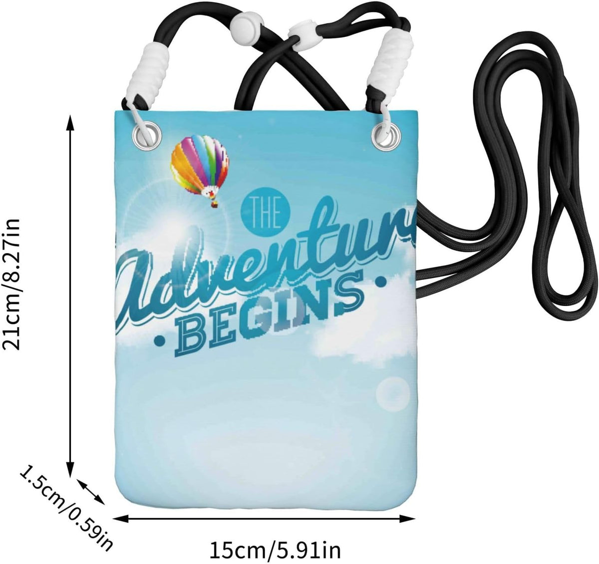 The Travel Adventure Begins for Crossbody Phone Bag, Small & Lightweight Crossbody Purse for Women with Adjustable Strap, Water-Resistant Daily Commuter Bag for Phone, Wallet, Keys