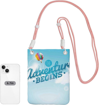The Travel Adventure Begins for Crossbody Phone Bag, Small & Lightweight Crossbody Purse for Women with Adjustable Strap, Water-Resistant Daily Commuter Bag for Phone, Wallet, Keys