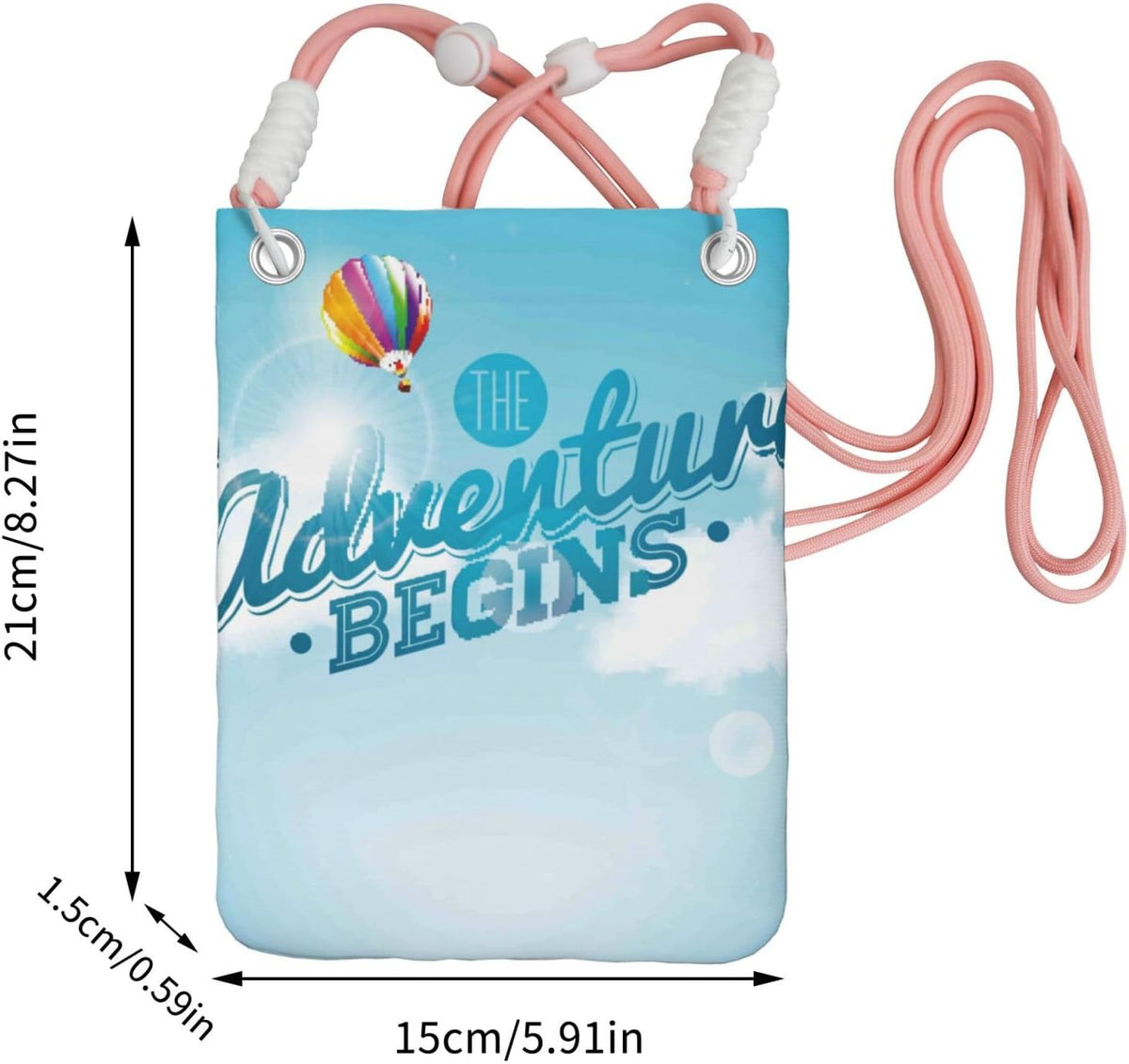 The Travel Adventure Begins for Crossbody Phone Bag, Small & Lightweight Crossbody Purse for Women with Adjustable Strap, Water-Resistant Daily Commuter Bag for Phone, Wallet, Keys